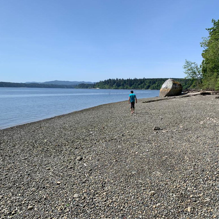 walking on the shore